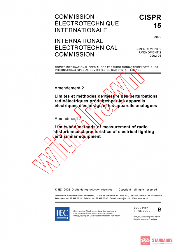 CISPR 15:2000/AMD2:2002 PDF
