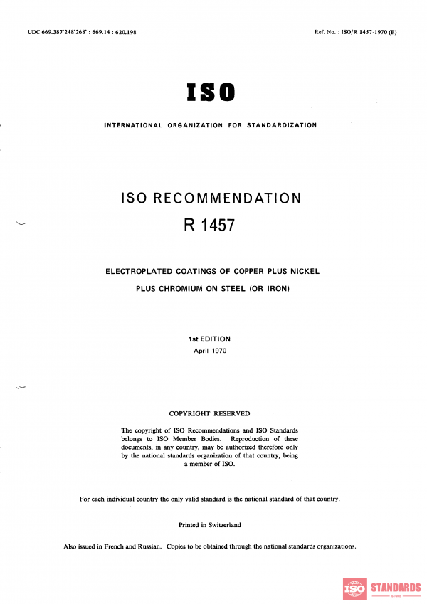 ISO/R 1457:1970 PDF
