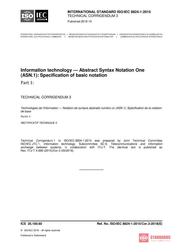 ISO/IEC 8824-1:2015/Cor 3:2018 PDF