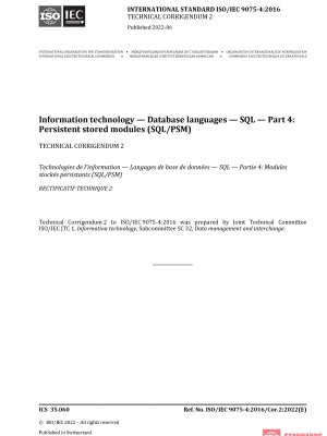 ISO/IEC 9075-4:2016/Cor 2:2022 PDF
