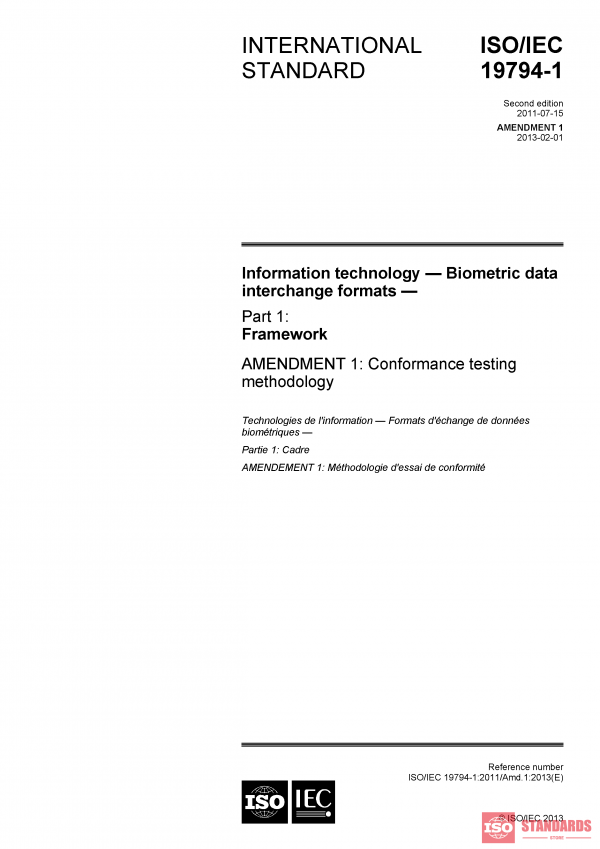 ISO/IEC 19794-1:2011/AMD1:2013 PDF
