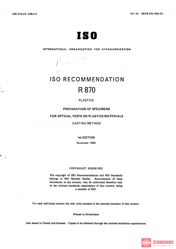 ISO/R 870:1968 PDF
