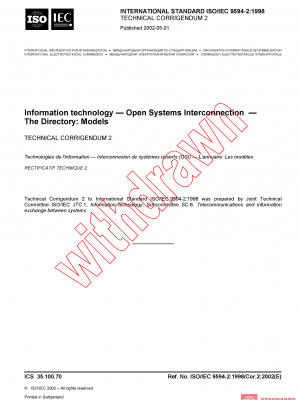 ISO/IEC 9594-2:1998/COR2:2002 PDF