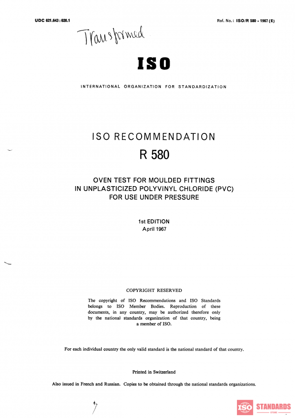 ISO/R 580:1967 PDF