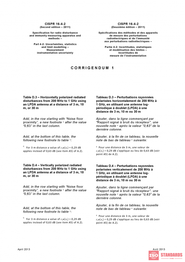 CISPR 16-4-2:2011/COR1:2013 PDF