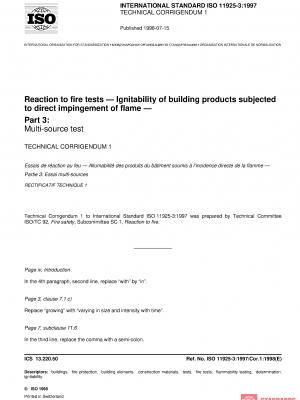 ISO 11925-3:1997/Cor 1:1998 PDF