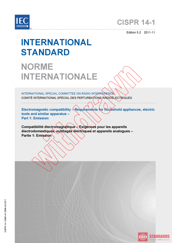 CISPR 14-1:2005+AMD1:2008+AMD2:2011 CSV PDF