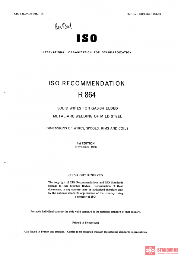 ISO/R 864:1968 PDF