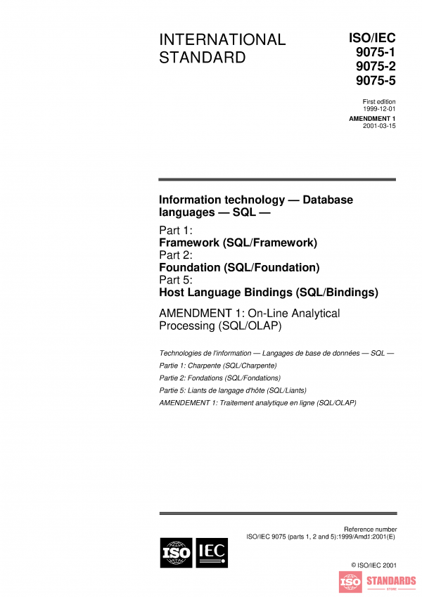 ISO/IEC 9075-5:1999/Amd 1:2001 PDF