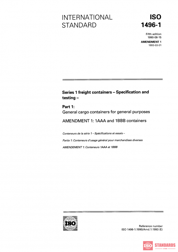 ISO 1496-1:1990/Amd 1:1993 PDF