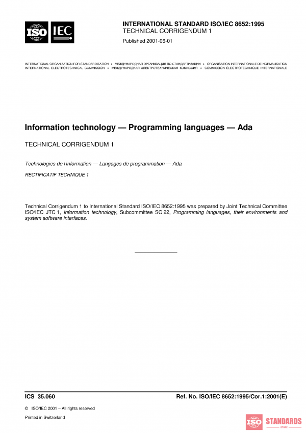 ISO/IEC 8652:1995/Cor 1:2001 PDF