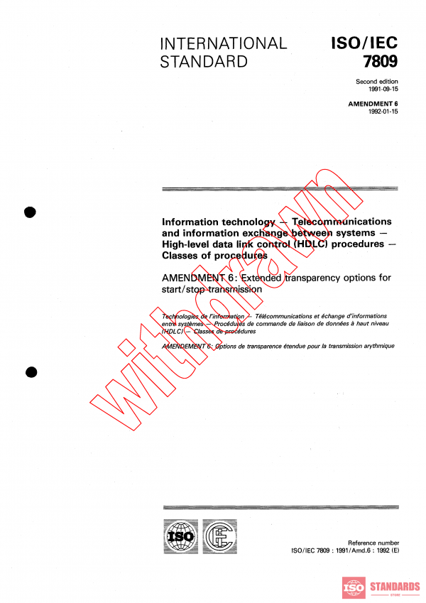 ISO/IEC 7809:1991/AMD6:1991 PDF
