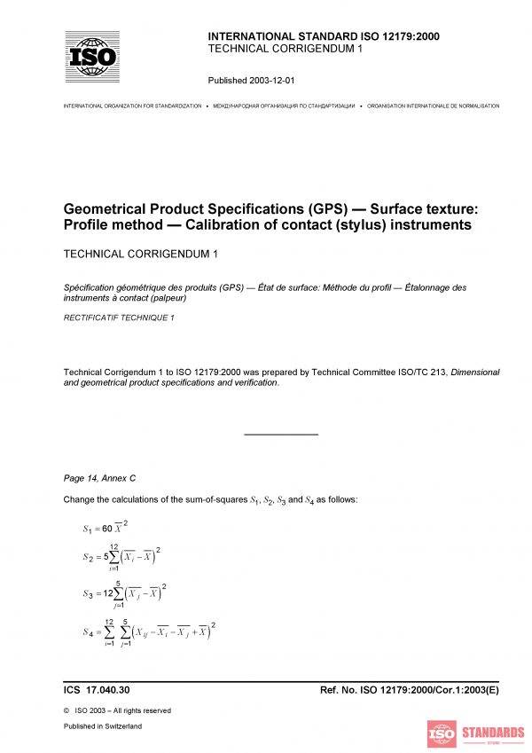 ISO 12179:2000/Cor 1:2003 PDF