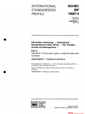 ISO/ISP 10607-2:1990/Amd 1 PDF
