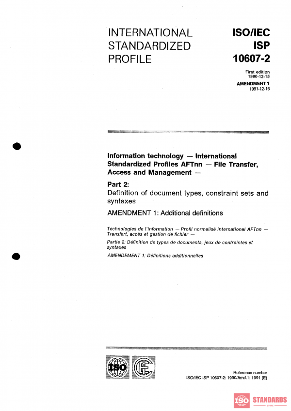 ISO/ISP 10607-2:1990/Amd 1 PDF