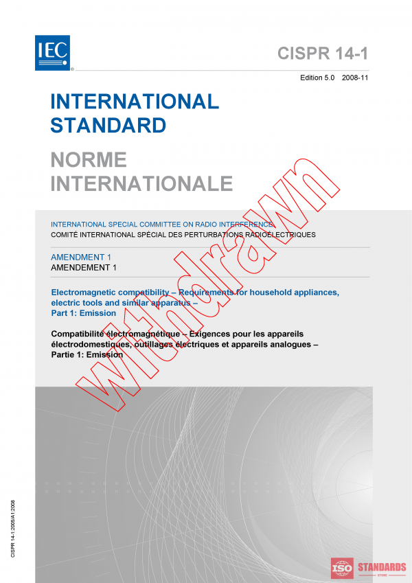 CISPR 14-1:2005/AMD1:2008 PDF