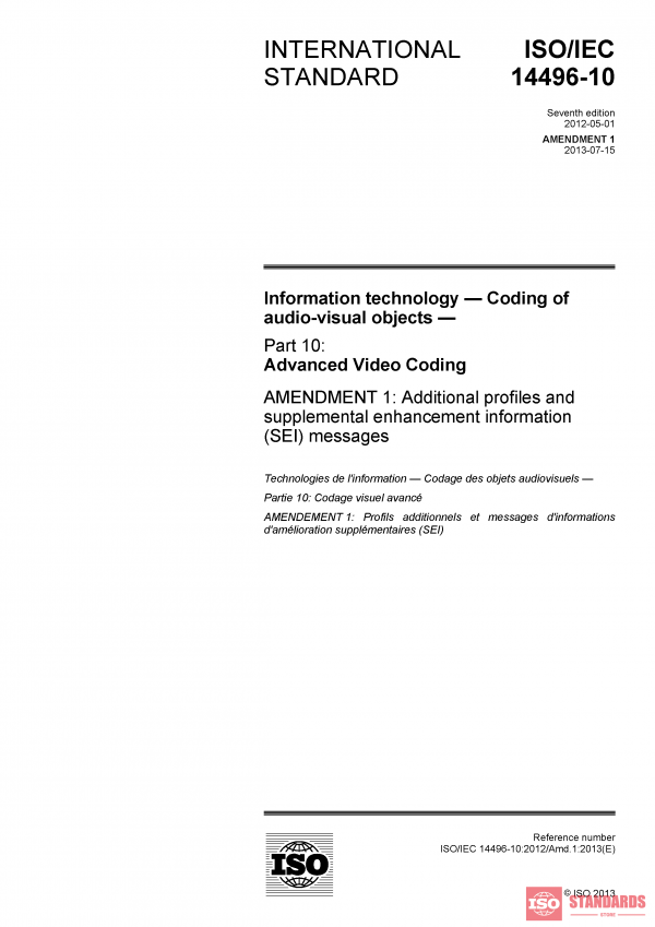 ISO/IEC 14496-10:2012/Amd 1:2013 PDF