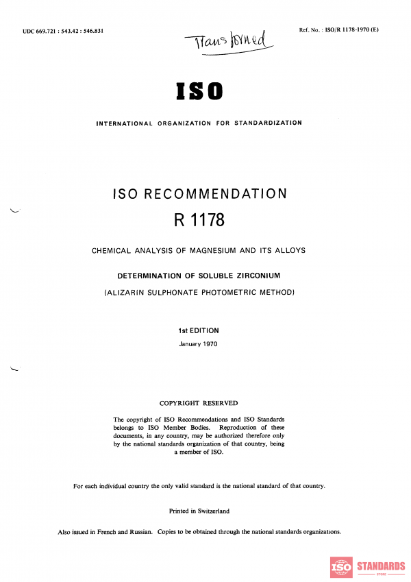 ISO/R 1178:1970 PDF