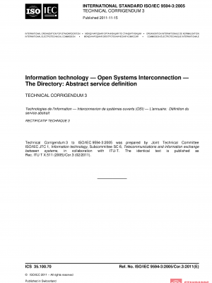 ISO/IEC 9594-3:2005/Cor 3:2011 PDF