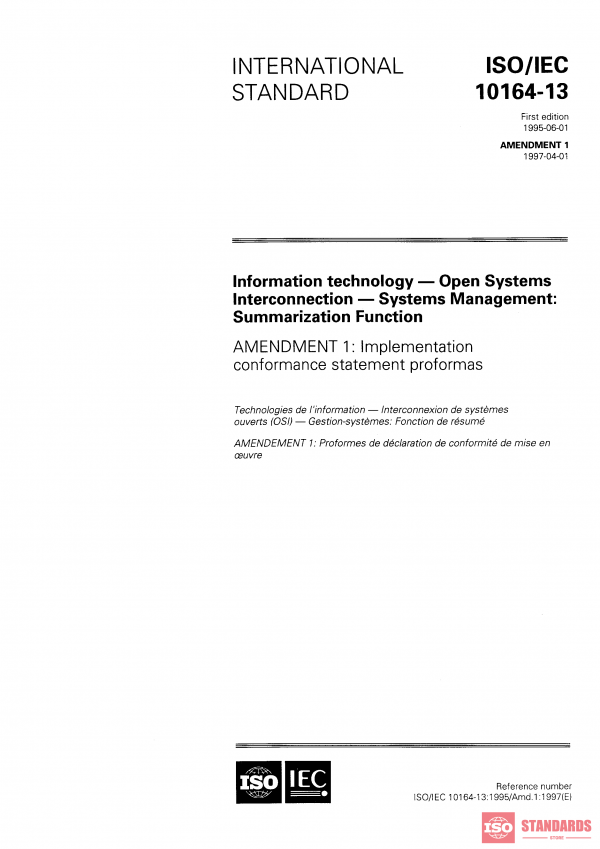 ISO/IEC 10164-13:1995/AMD1:1997 PDF