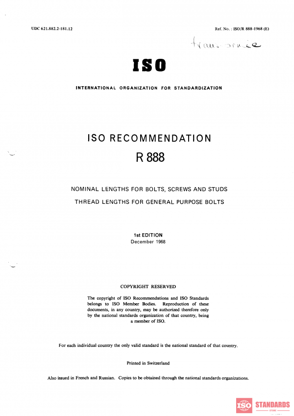 ISO/R 888:1968 PDF
