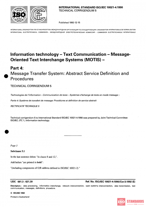 ISO/IEC 10021-4:1990/Cor 5:1992 PDF