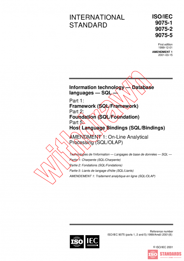 ISO/IEC 9075-5:1999/AMD1:2001 PDF