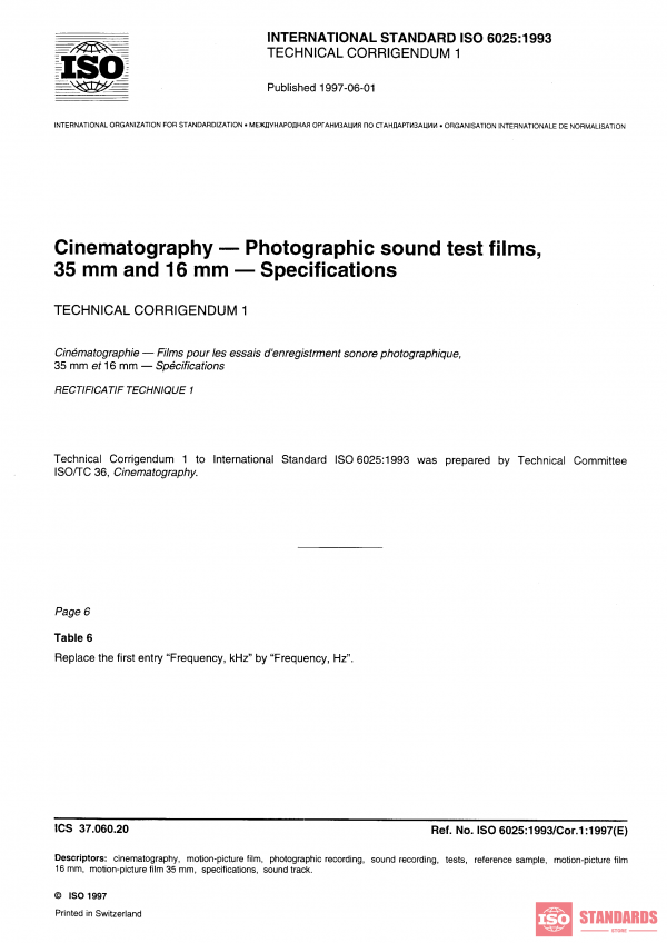 ISO 6025:1993/Cor 1:1997 PDF