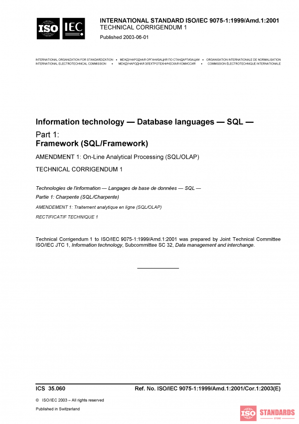 ISO/IEC 9075-1:1999/Amd 1:2001/Cor 1:2003 PDF