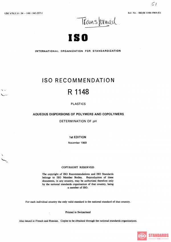 ISO/R 1148:1969 PDF