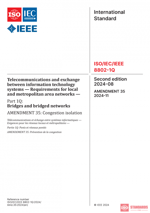 ISO/IEC/IEEE 8802-1Q:2024/AMD35:2024 PDF