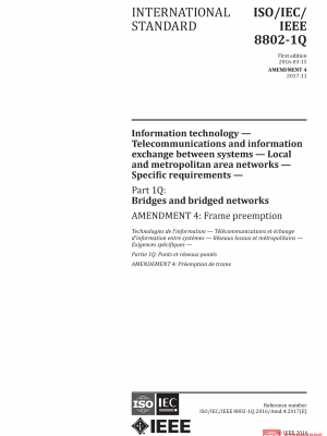 ISO/IEC/IEEE 8802-1Q:2016/AMD4:2017 PDF