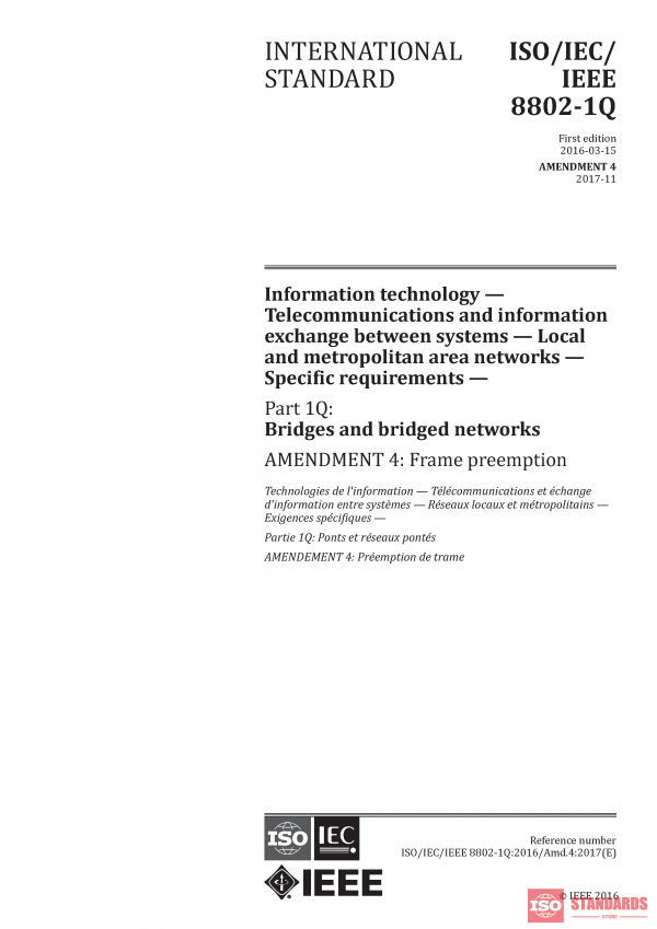 ISO/IEC/IEEE 8802-1Q:2016/AMD4:2017 PDF