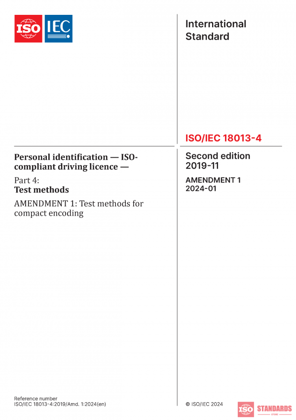 ISO/IEC 18013-4:2019/AMD1:2024 PDF