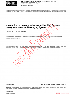ISO/IEC 10021-7:1997/COR1:1998 PDF