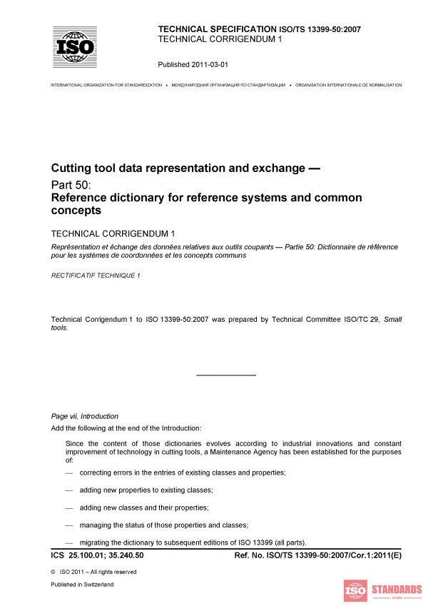 ISO/TS 13399-50:2007/Cor 1:2011 PDF