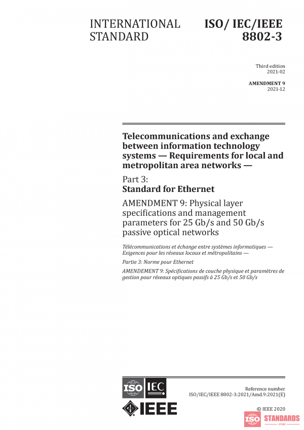 ISO/IEC/IEEE 8802-3:2021/AMD9:2021 PDF
