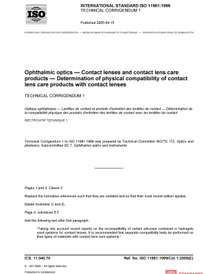 ISO 11981:1999/Cor 1:2005 PDF