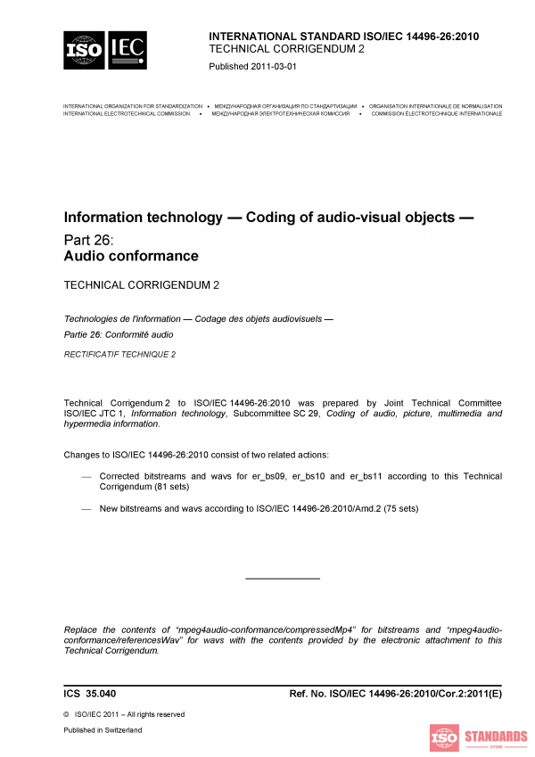 ISO/IEC 14496-26:2010/Cor 2:2011 PDF