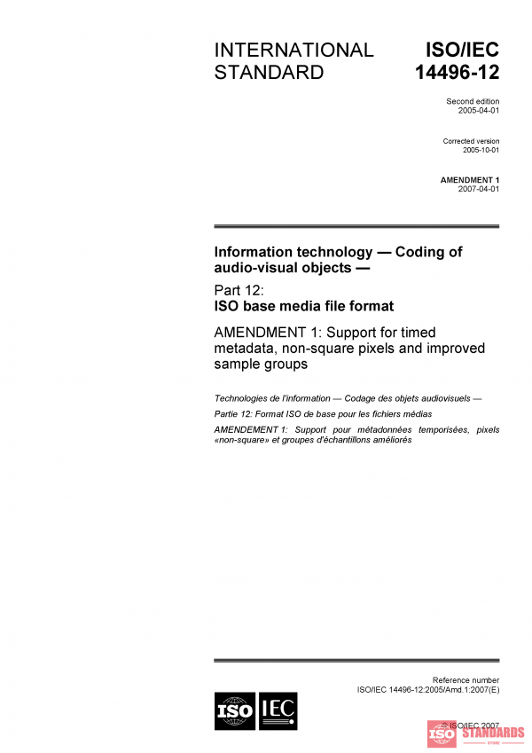 ISO/IEC 14496-12:2005/AMD1:2007 PDF