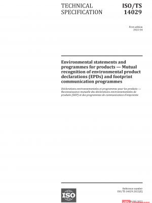 ISO/TS 14029:2022 PDF