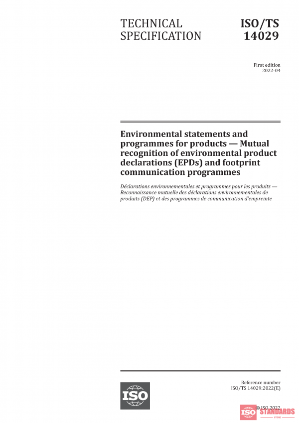 ISO/TS 14029:2022 PDF