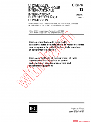 CISPR 13:1996+AMD1:1998 CSV PDF