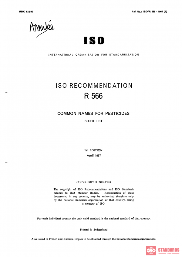 ISO/R 566:1967 PDF