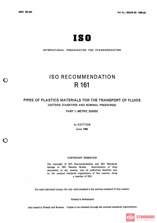 ISO/R 161:1960 PDF