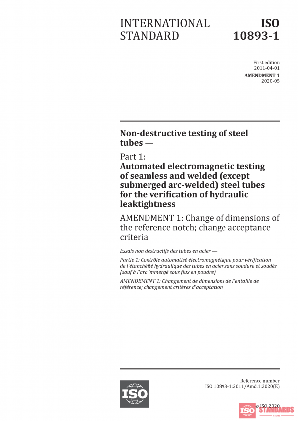 ISO 10893-1:2011/Amd 1:2020 PDF