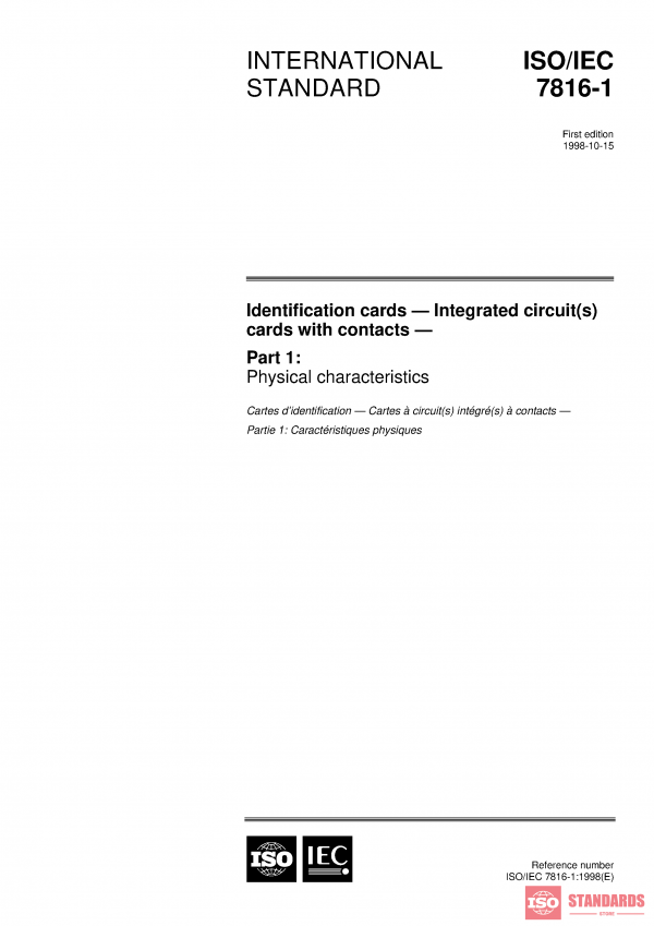 ISO/IEC 7816-1:1998 PDF