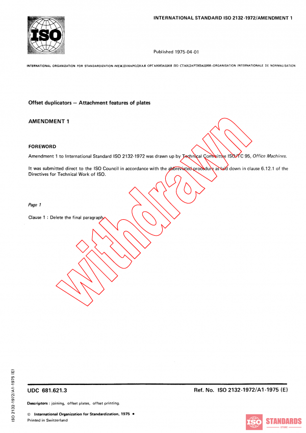 ISO 2132:1972/AMD1:1975 PDF