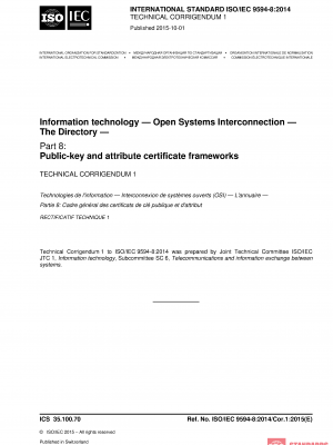 ISO/IEC 9594-8:2014/Cor 1:2015 PDF
