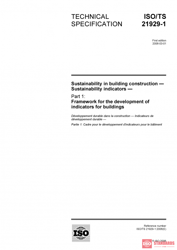 ISO/TS 21929-1:2006 PDF